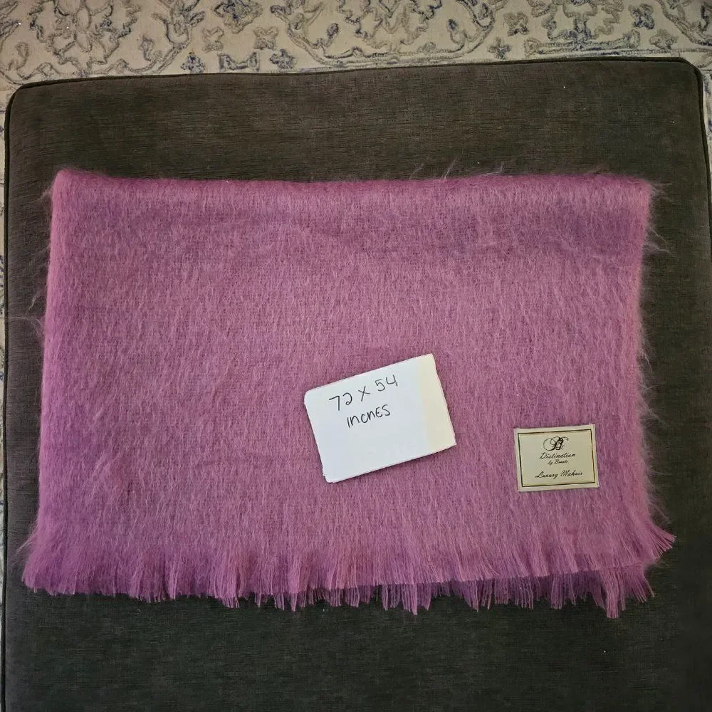Distinction by Bronte Moon Purple Luxury Mohair Throw 54x72 in